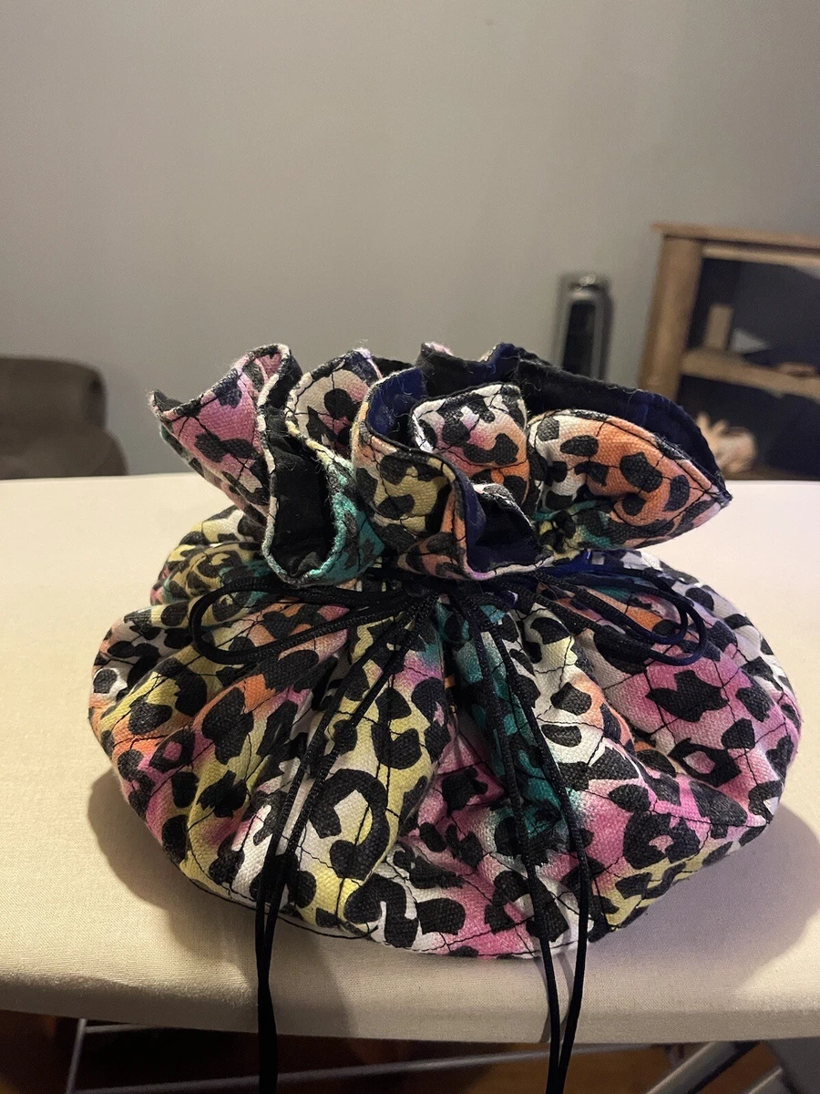 Leopard Jewelry Pouch Bag Organizer 7 Pockets Drawstring Closure