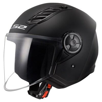 LS2 OF616 Airflow 2 Solid Matt Black Gr. XXL Motorradhelm Jethelm mit Visier