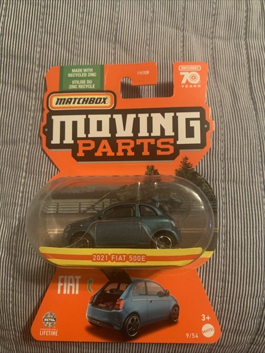 Matchbox Moving Parts 9/54 2021 Fiat 500E BLUE SKY METALLIC Matchbox Moving Parts 9/54 2021 Fiat 500E BLUE SKY METALLIC