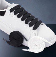 Thick Flat 12mm Wide Shoelaces Solid Color Strings For Mcqueen Shoes
