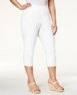 Style Co Women's Plus Size Capri Pants White