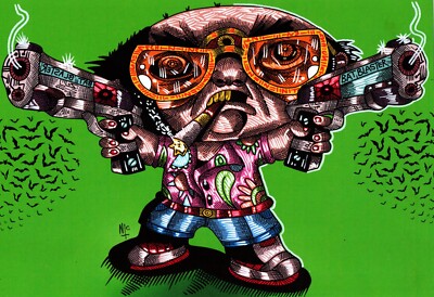 ORIGINAL COMIC ART 8 x 12 INCH, stewie, family guy, gonzo, hunter thompson