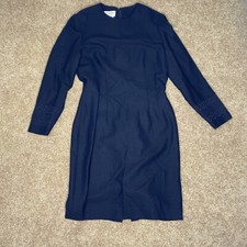 Talbots Dress Women's 8 Petites Black Wool Long Sleeve