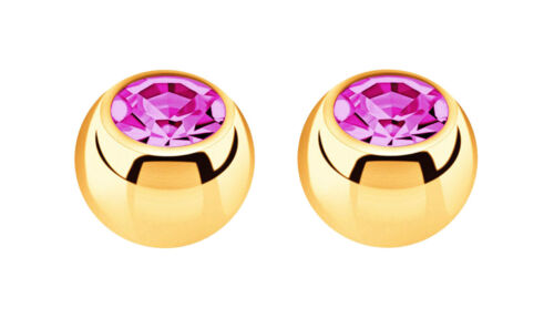Set 2 Piercing Gioielli Vite Palle Placcato Oro IN 1,6x5mm con Zirconia Crystal - Foto 29 di 36