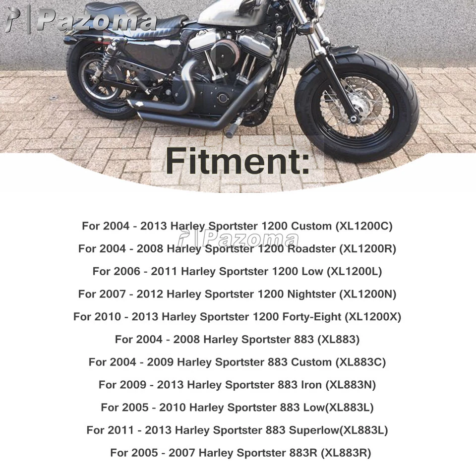 Cubiertas de carenado lateral izquierdo derecho de batería para Harley Sportster XL883 1200 2004-2013 Foto 3 de 4