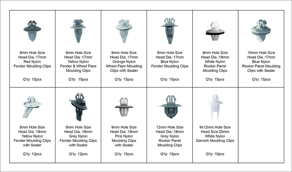 Surtido de clips de moldeo Swordfish 60460-154 piezas para Toyota y Lexus Foto 2 de 2
