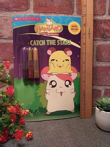 Vtg 2003 HamTaro Catch The Stars ⭐w/Glitter Glue Coloring Book 1st Print USA🇺🇸 - Picture 8 of 13