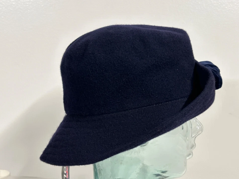 Sombrero de Colección Kangol Azul Lana Modelaine Cubo Terciopelo Arco Lahinch Nuevo con Etiquetas Mediano Foto 3 de 4