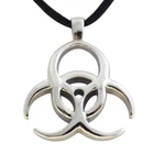 Biohazard Necklace Mens Womens Stainless Steel Virus Quarantine Zombie Pendant
