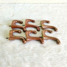 1940s Vintage Primitive Ceramic Wall Hanging Hook Hanger Decorative 6 Pcs C143