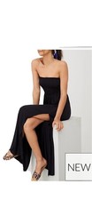 LADIES STYLISH BLACK BANDEAU MAXI DRESS SZ 18 BY VERY