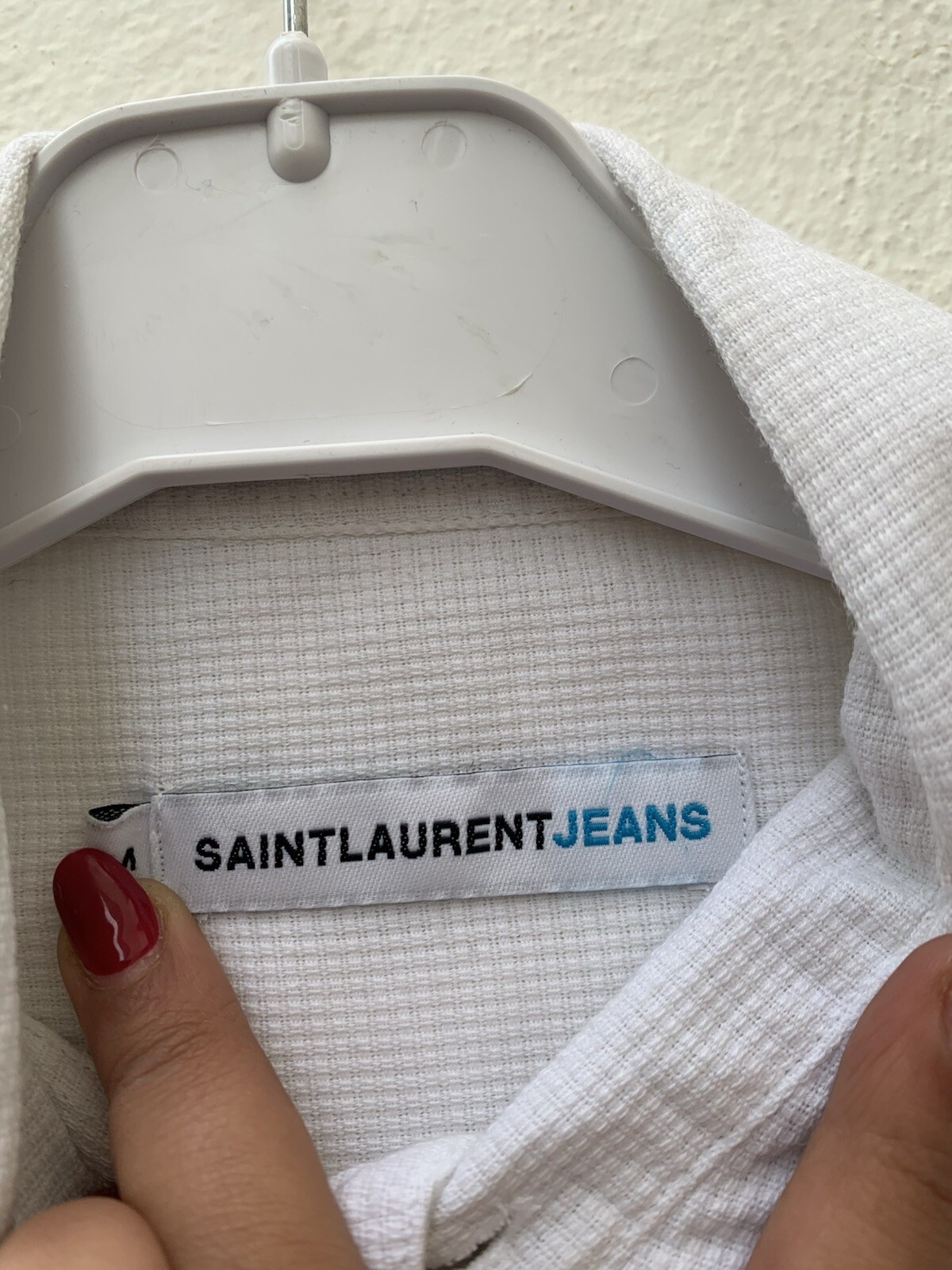 CAMICIA SAINT LAURENT JEANS BIANCA TAGLIA M MANICA LUNGA COTONE POLIESTERE #C3