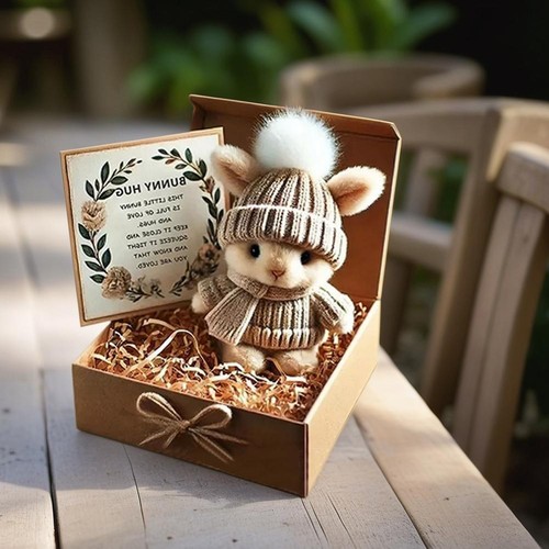 Mini Bunny Hug Easter Gift BunnyPlush Pocket Hug Rabbit with Positive Cards NEW - Picture 4 of 16