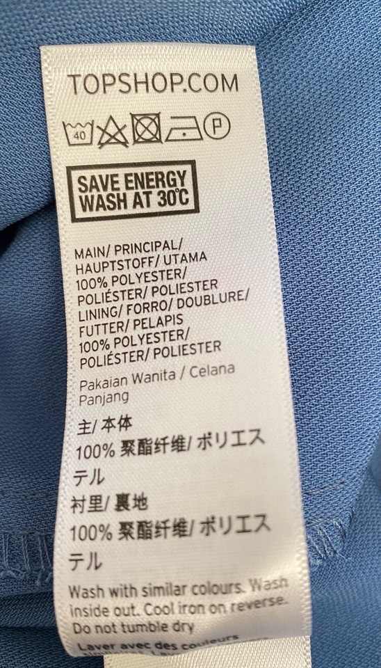 Blue Cropped Wide Leg Pleated Front High Waist Trousers Size 6