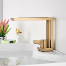 Basin Faucet Brushed Gold Modern Washbasin Faucet Luxury Bathroom sink Mixer Tap