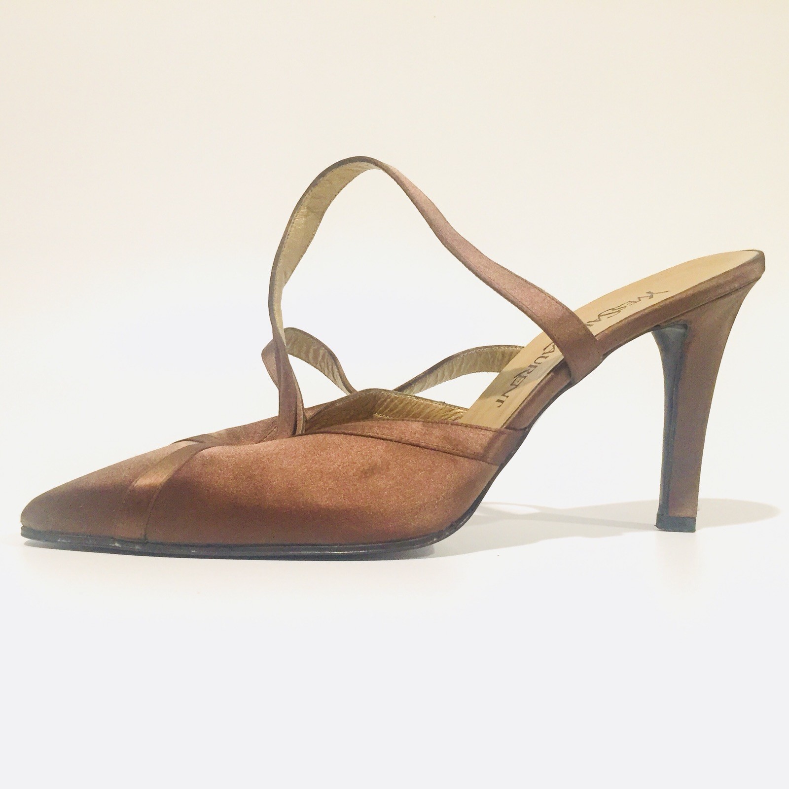 Yves Saint Laurent Tribute Bronzo Satinato Cinturini Donna TAGLIA 8 M $695 al dettaglio