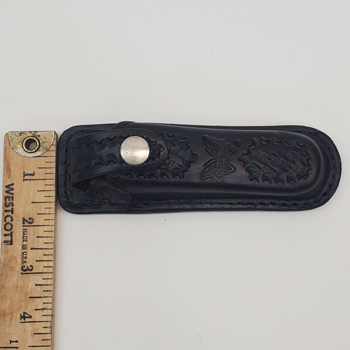 Benchmade Bali-Song Tooled Hard Leather Pouch For 4" Bladed Jody Samsons - Picture 12 of 16