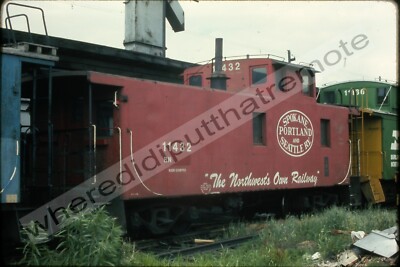 Original Slide Spokane Portland & Seattle SP&S 11432 Caboose Cicero ILL 6-73 (9X