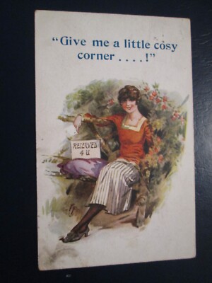 Bamforth Comic Postkarte ''Gib mir eine kleine Kuschelecke ....!'' 1919 verschickt