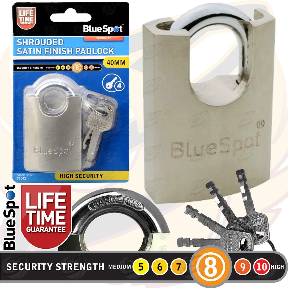 HEAVY DUTY Padlock High Security Closed Shackle Chain Container Pad Lock 40mm HD