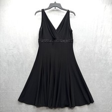 American Living by Ralph Lauren Womans 8 Black Beaded Swing Empire Waist Dress