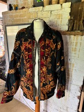 Two Vintage Giacca Printed Zipped Jacket Festival Vibe 1970s Small & A Med