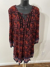 Old Navy Womens Size Medium Floral Midi Dress Boho Casual Modest