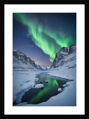 Soft Northern Lights Framed Wall Art Poster Canvas Print Picture
