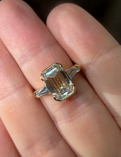 4.16ct Emerald Cut Lab Grown Diamond Engagement Ring in 14K White Gold