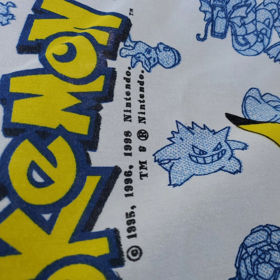 Lençol de cama vintage Nintendo Pokemon 1998 topo plano duplo 66" x 90" - Imagem 2 de 4
