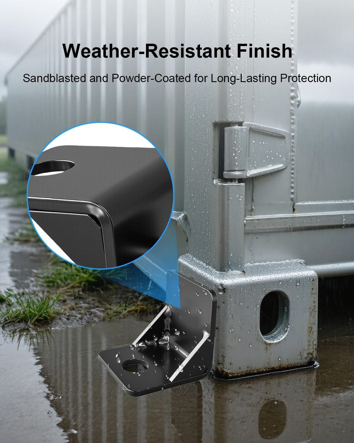 Shipping Container Anchors 4 Pack, Full Bevel Triangular Design, Heavy Duty Stee