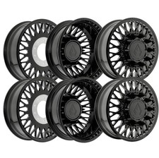 Set-6 Arena Forged Dually Stealth 24x8.25 8x200 Gloss Black -235mm Wheels 24