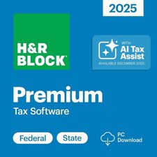 H R Block Premium Efile 2025 Tax Software PC Only E-MAlL Delivery