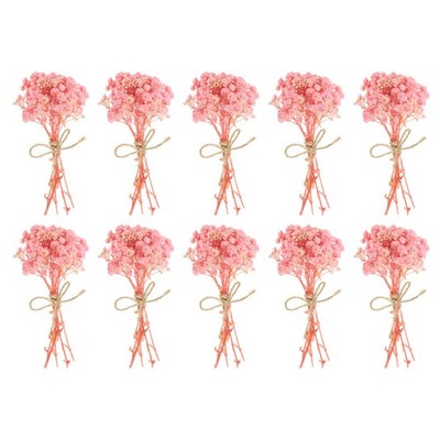 10pcs Mini Dried Flower Deck Gypsophila For Boho DIY Gift Light Pink