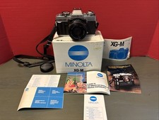Minolta XG-M 35mm Film Camera W/Minolta 45mm Rokkor-X MD Lens W/Original box