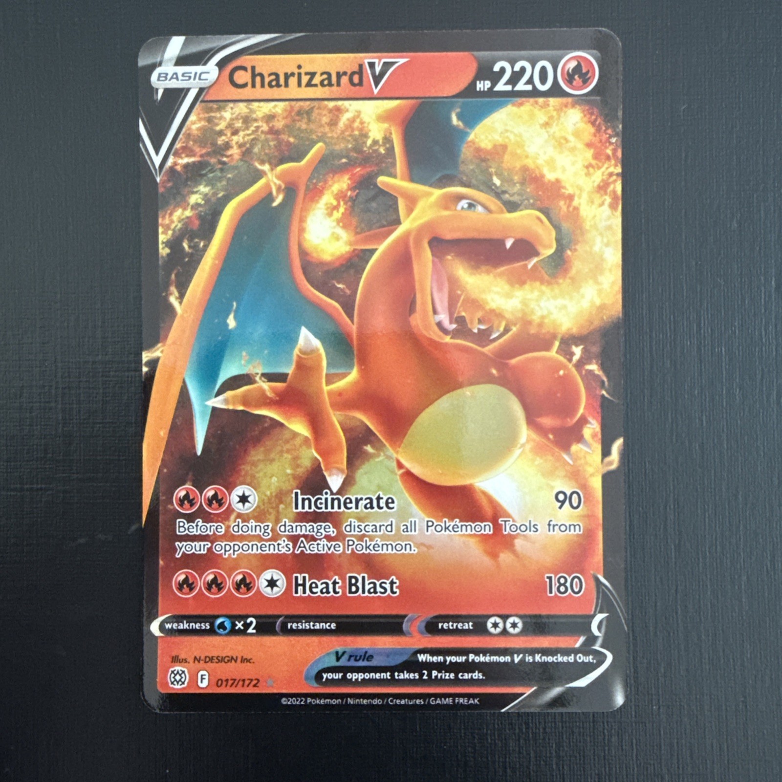 Charizard V 17/172 Holo Pokemon Sword & Shield Brilliant Stars NM