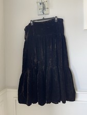 Vintage 90s Bergdorf Goodman Maxi Broomstick Prairie Brown Velvet One Size ML XL