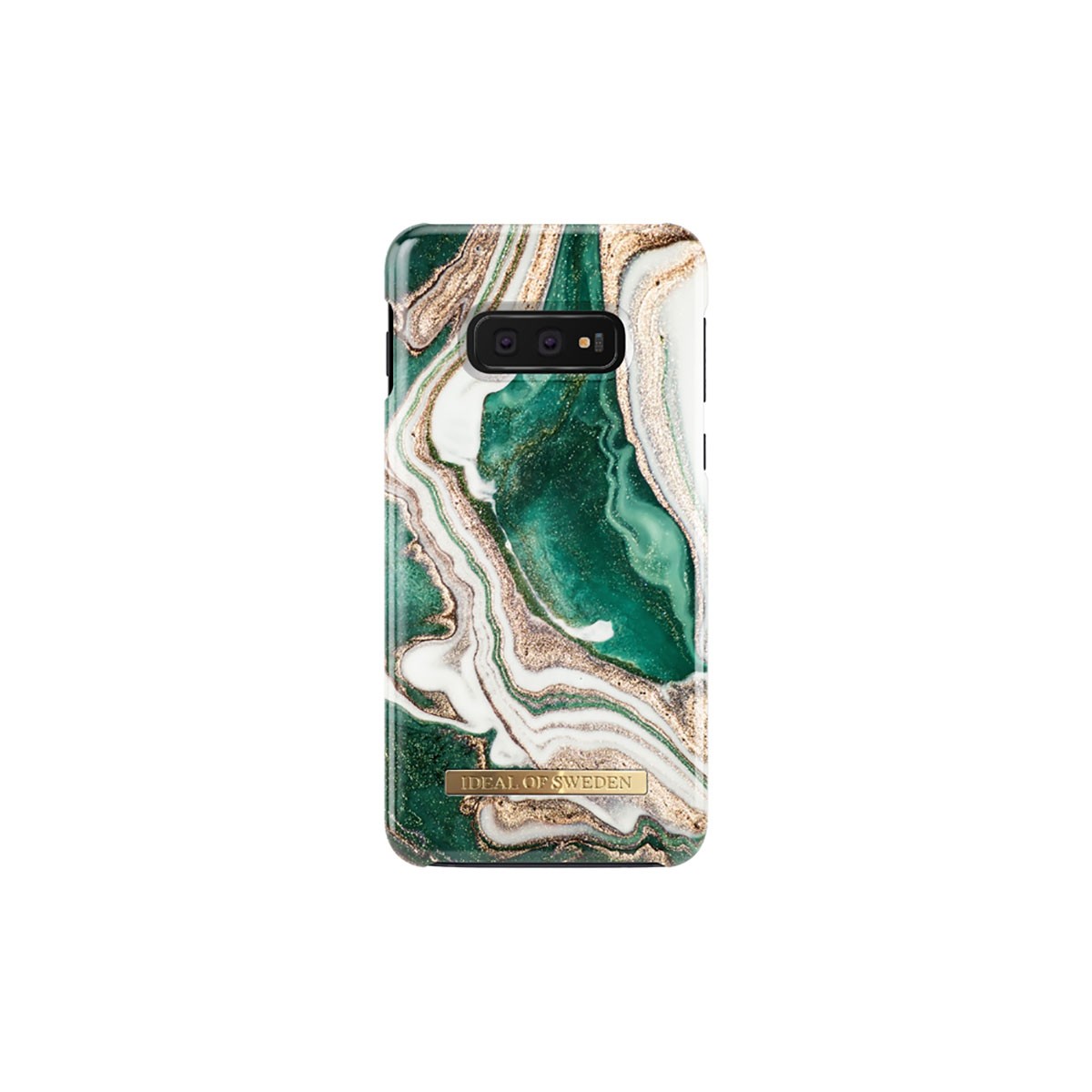 Coque Samsung Galaxy S10e IDEAL OF SWEDEN antichoc motif marbre vert et doré