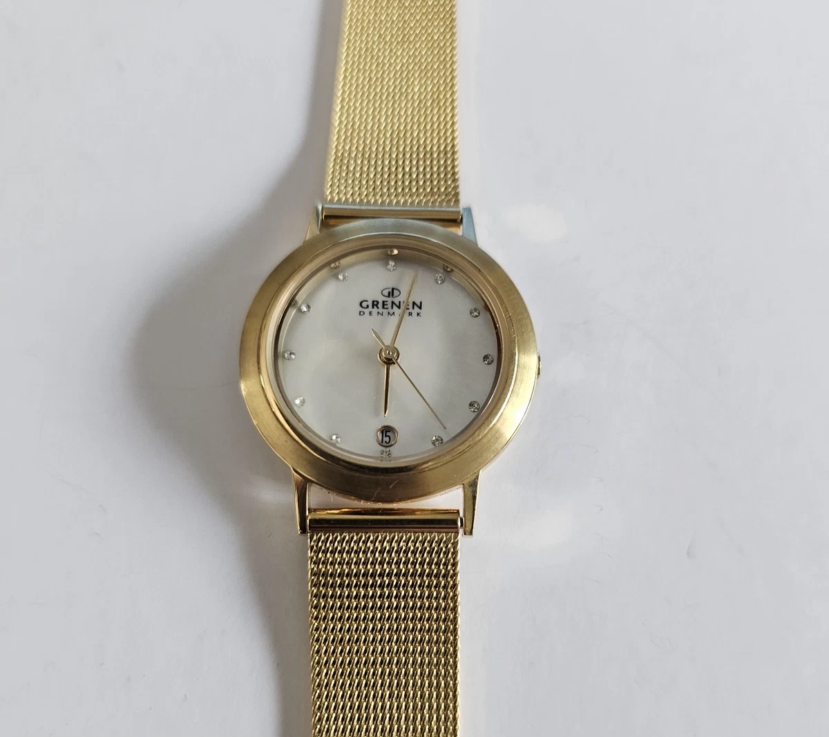 Women\'s Grenen Denmark Round Black Dial Crystal Marker Mesh Bracelet Watch 09 Grenen Wristwatches | eBay main image 2