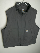 Carhartt Vest Canvas QD Quick Duck 2XL Full Zip Thinsulate Insulation Collar