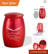 Polished Red Mini Urn, 2.67" Small Keepsake for Human Ashes, Travel-Friendly