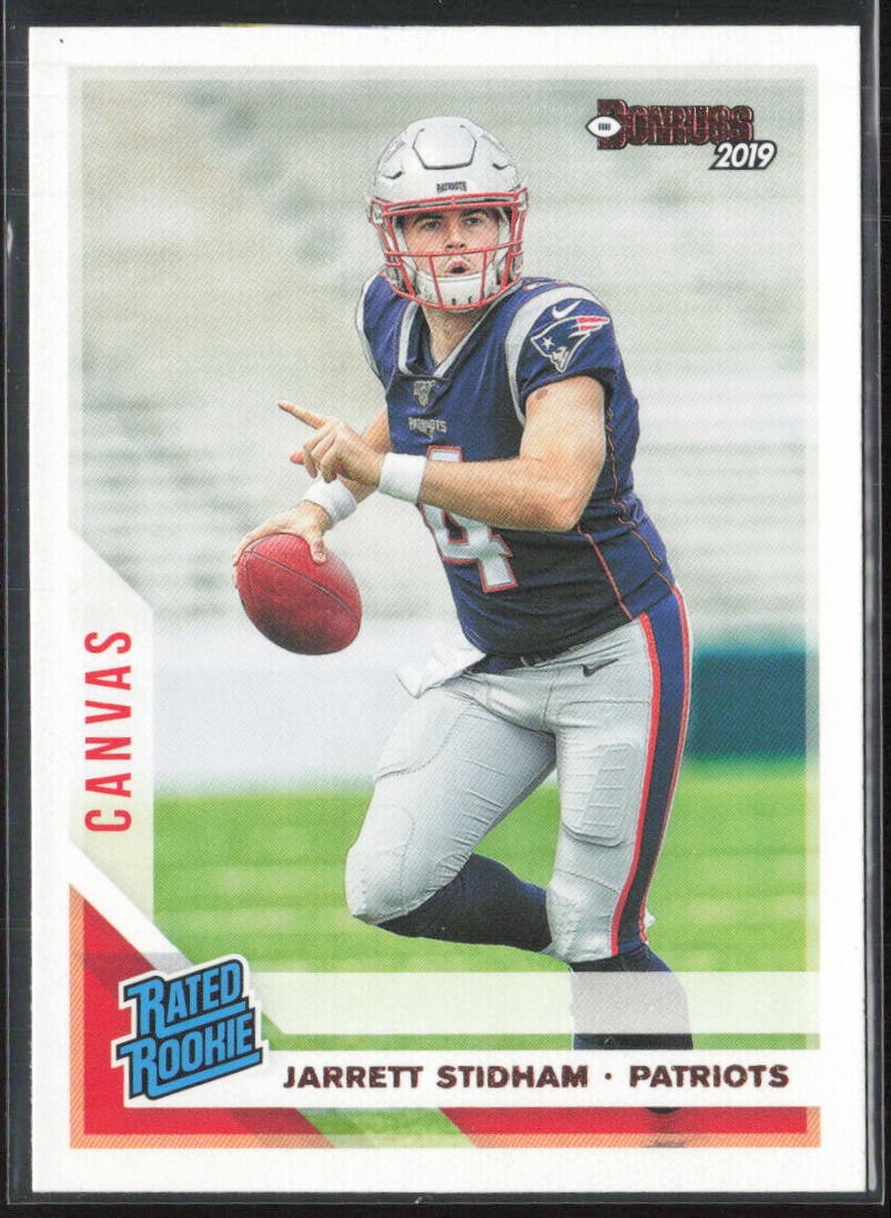 2019 Donruss #307 Jarrett Stidham Rated Rookies Canvas New England Patriots (A5)