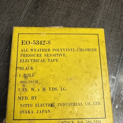 NOS Nitto EO-5342-8 Black Electrical Tape 1''x36yds. Japan Vintage PVC Insulation