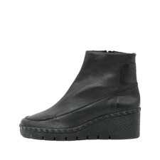 Geox D849VD Damen Stiefelette Keilabsatz Schwarz Leder Größe klassisch Ko EU 37