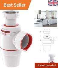 Smart 40cm White Sink Siphon with Removable Base – Reliable Drainage Solution