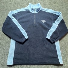 Vintage 90s Y2K Active USA UNC Tar Heels 1/4 Zip Fleece Pullover Size XL Blue