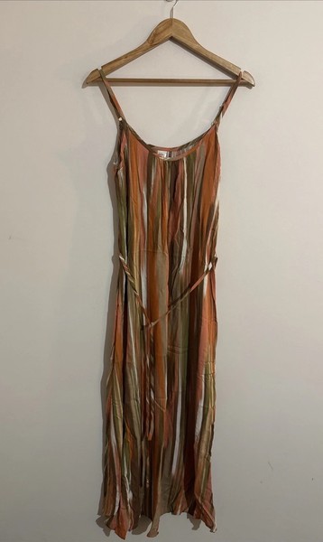 Anko Size 12 Women’s sleeveless A-line maxi dress Multicoloured Striped Casual