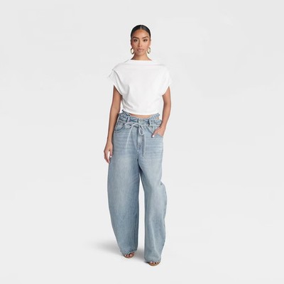 KBB by KAHLANA Women High Waisted 'The Cut Out Paper Bag Jeans'