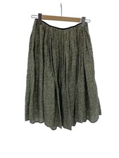 mina perhonen long skirt, size 36, cotton, khaki, all-over print, os5629