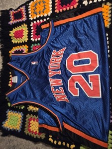 Reebok Basketball Jersey New York Knicks Allan Houston #20 Sz 52